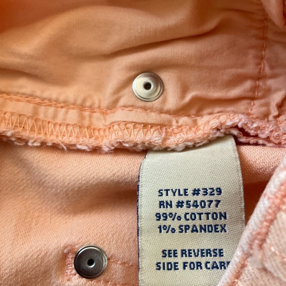 CAbi Bree Creamsicle Peach Crop Capri Stretch Denim Jeans Style# 329 Size 2 - Picture 11 of 14
